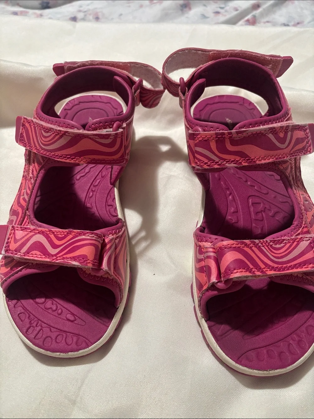 Eddie Bauer Girls Pink Patterned Adjustable Sandals